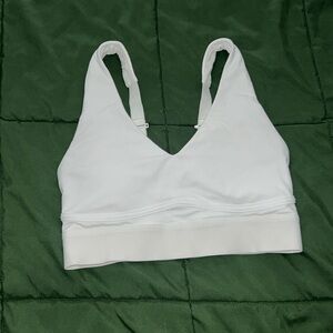 White Fabletics Sports Bra